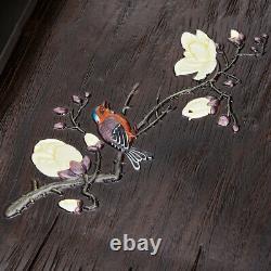 Newly listed ebony wood tea tray boutique handmade bird relief water draining
