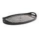Novica Zebra Print Oval Reverse Painted Glass and Wood Serving Tray
