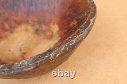 Old Antique Primitive Wooden Wood Bowl Plate Dish Cup Serving Tray Salver 19th