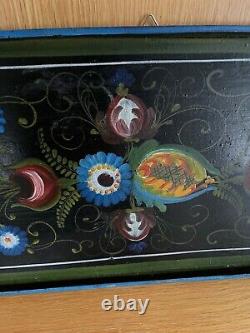 Old Nice Norwegian Serving Tray With The Famous Os Rosemaling Pattern
