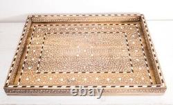 Oversized bone inlay tray. Beautifully Detailed, Indian-Anglo Antique style