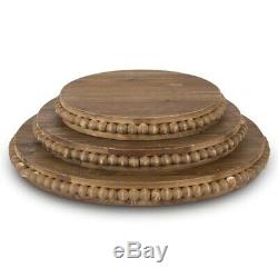 Pedestal Trays wood (Set of 3)