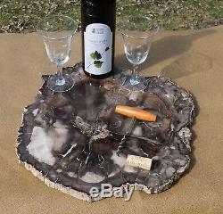 Petrified Wood Stone Platter Cocktail Tray AppetizerCheese Tray Home Decor