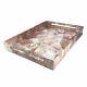 Pink Mother Of Pearl Inlay Wood Serving Kitchen Tray Large Modern Contemporary