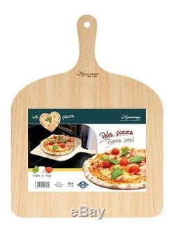 Pizza Peel Wood Paddle Board Tray, Pizza Maker Serving & Cuting Italian Made