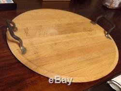 Provence Platter Repurposed VTG Oak Wine Barrel Wood Platter. By Ivan Hull