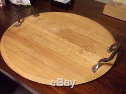 Provence Platter Repurposed VTG Oak Wine Barrel Wood Platter. By Ivan Hull
