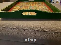 RARE Cynthia Carey Tray Chic Hand Painted Decoupaged and Laquered 18 Wood Tray
