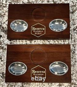 RARE Jose Cuervo Reserva De La Familia Tequila Wood Tasting Serving Tray Set