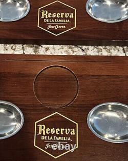RARE Jose Cuervo Reserva De La Familia Tequila Wood Tasting Serving Tray Set