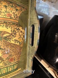 RARE LARGE Annie Modica Serving Tray 21x15x2-3 Signed Dynasty 3 Vases