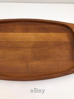 RARE LARGE Dansk IHQ Mid Century Modern Surfboard Wood Serving 26.5 Tray Platter