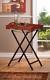 RUSTIC SPIRIT TRAY TABLE Accent Plus Wood Home Decorative Serving Folding Stands