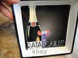 Rare Disney Ratatouille Bon Appetit! 3 Ceramic Dishes and Wood Serving Tray