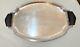 Rare antique French Bouillet & Bourdelle silver plate wood serving tray platter