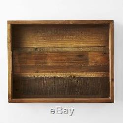Reclaimed Pine Wood Serving Tray, Natural Wood Waxed Finish, 14 x 18 inches