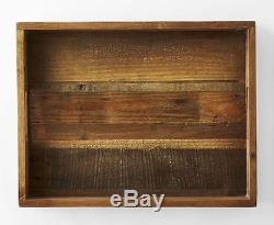 Reclaimed Pine Wood Serving Tray, Natural Wood Waxed Finish, 14 x 18 inches