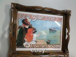 Red Star Line Ship, Antwerpen-New York Original Wood Serving Tray