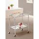 Rolling Serving Cart Tray Table Glass Chrome Metal Bar Beverage Wine Tea Drink