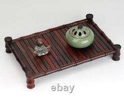 Rosewood Wooden Bamboo Joint Tea Tray Kung Fu Tea Serving Table Rack