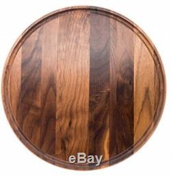 Round Wood Cutting Board, Walnut Cheese Serving Tray and Charcuterie Platter