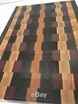 Rustic Exotic Wood Modern End Grain Cutting Board Charcuterie Serving Tray WOW