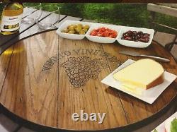 Rustic Farm House Barrel Top Wine Cheese Food Serving Tray