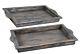 Rustic Indigo Blue Wood Serving Tray Set Country Cottage Handles