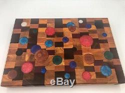 Rustic Meets Modern End Grain Exotic Wood Cutting Board Charcuterie Serving Tray