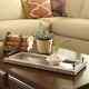 Rustic Williamsburg Serving Tray Coffee Table Centerpiece Wood Metal Decor Brown