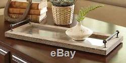 Rustic Williamsburg Serving Tray Coffee Table Centerpiece Wood Metal Decor Brown