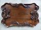 SUPERB LARGE ANTIQUE CHINESE WOOD CARVED SERVING TRAY w. DRAGONS