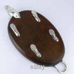 Sarreid Ltd Wood Serving Board Tray Platter Silver Plated Bull Almazan Spain 18