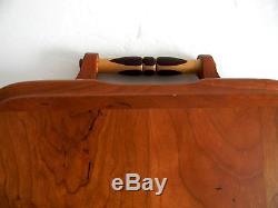 Schrock inlaid cherry wood serving tray with handles FREE SHIPPING