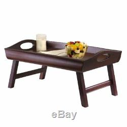 Serving Laptop Computer Table Desk Breakfast In Bed Tray Wooden Foldable Legs