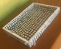 Serving Resin Tray Handmade Home Storage Kitchen Art Trays Board Tray Gift B&W