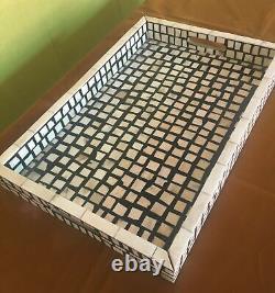 Serving Resin Tray Handmade Home Storage Kitchen Art Trays Board Tray Gift B&W