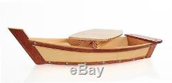 Serving Sushi Boat Tray Platter 16.75 Wood Assembled