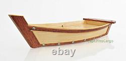 Serving Sushi Boat Tray Platter 16.75 Wooden Nautical Decor Display New
