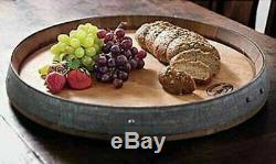 Serving Tray 24 Lazy Susan Reclaimed Wine Barrel USA Made Stain Options