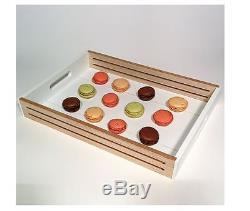 Serving Tray Inches Natural Wood Tone White desert tray candy Plate large size