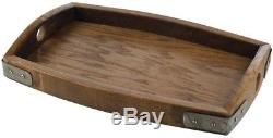 Serving Tray Reclaimed Barrel Stave Recycled Brown Serveware Tableware Kitchen