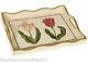 Serving Trays French Tulips Wooden Serving Tray Ivory Hand Painted Tray