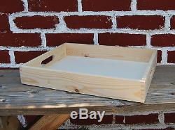 Set 10 Plain Wood Wooden Serving Trays 40cmx30cmx 6.3cm For Decoupage