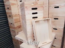 Set 10 Plain Wood Wooden Serving Trays 50cmx30cmx 6.3cm For Decoupage