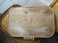 Set Of 12 Bamboo Rattan Wicker Serving Trays Tiki Bar Decor 13 X 19 (236)