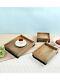 Set Of 3 Brown Mango Wood Serving Trays Bottom Metal Handle Impress your guests