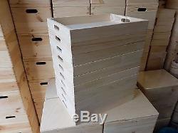 Set Ten Plain Wood Wooden Serving Large Trays 50cmx36cmx6cm Decoupage