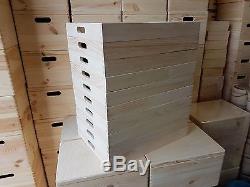 Set Ten Plain Wood Wooden Serving Very Large Trays 60cmx40cmx6cm Decoupage