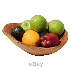 Set of 2, Cedar Wood Root Large Serving Bowl, Salad Fruit Container Tray
